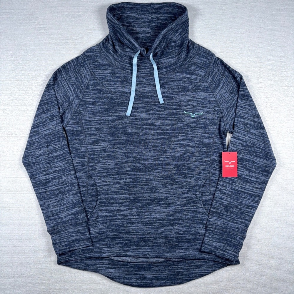 Kimes Ranch Tonopah Pullover Womens Size L Navy Heather Poly Rayon Spandex